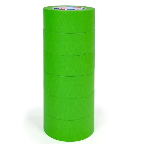 ADHES Green Masking Tape Painter Tape 48mm x 50m | 6Rolls x 2Inch x 55Yard,Clean Removal, No Residue, Multi-Surface,Ideal for Painting DIY Arts Crafts Labeling - size: 48mm x 50m