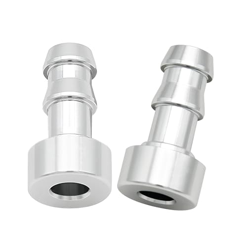 EVIL ENERGY 3/8" Weld On Hose Barb Tail Nipple On Bung Fitting Adapter Natural Aluminum 2PCS - size: 3/8 barb