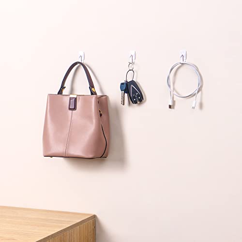 MOVELYST White Wall Hooks for Hanging, 32 Hooks+40 Strips, Value Pack (S) - size: Small, style: White-32+40