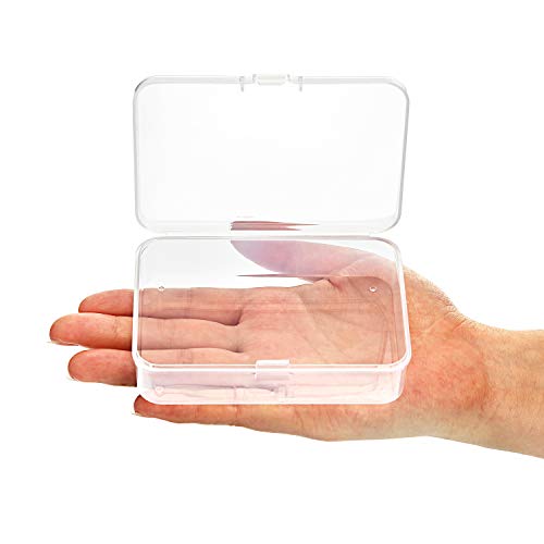 SATINIOR 24 Packs Small Clear Plastic Beads Storage Containers Box with Hinged Lid for Storage of Small Items, Crafts, Jewelry, Hardware (3.7 x 2.5 x 1 in - size: 3.7 x 2.5 x 1 in