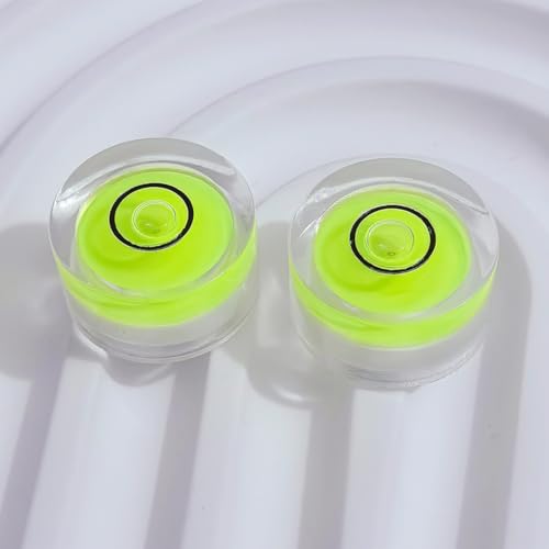 5Pcs Small Circular Bubble Levels with Double Sided Adhesive Bottom Mini Little Stick-on Bubble Spirit Level Measuring Layout Tools Levels (15x8mm) - size: 15x8mm