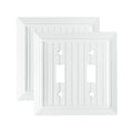 Pure White Classic Beadboard Wall Plates,Light Switch Covers,Electrical Outlet Covers, Switch Plates of Various Combination, Nature Bamboo Fiber Wall plate (2 Gang Toggle 2 Pack) - style: 2 Gang Toggle 2 Pack