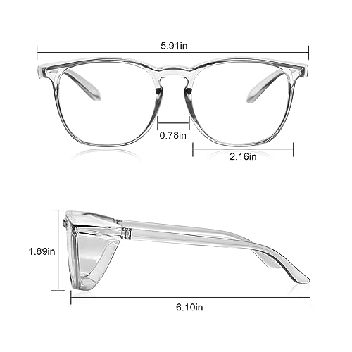 Safety Glasses Goggles for Women Girls Anti Fog Protective Eyewear Glasses - color: Grey