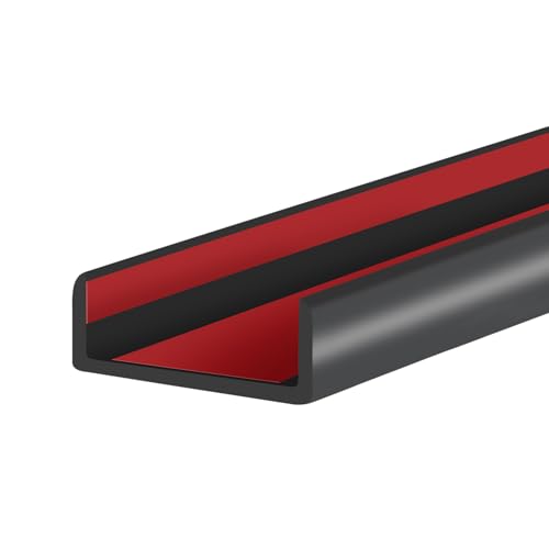 Rubber Edge Trim, 1-3/4 inches Self-Adhesive U Channel Edge Protector for Woods, Flexible U Shaped Peel and Stick Edge Banding, Edge Guard, Fit 1.75"(44mm), 20Ft, Black - size: Fit 1-3/4"- L20‘