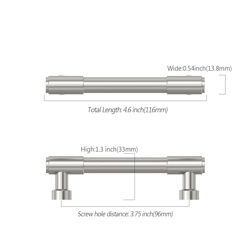 Asidrama Brushed Satin Nickel Kitchen Cabinet Pulls,3.75 Inch,10 Pack - color: Brushed Satin Nickel, size: 3.75" Hole Center