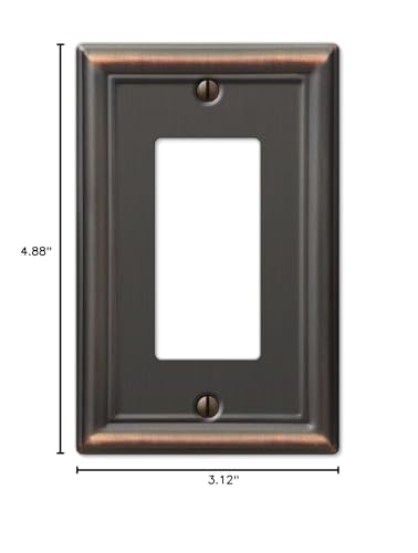 Amerelle 149RDB Chelsea Wallplate, 1 Rocker, Aged Bronze (Pack of 2) - color: Aged Bronze, size: 1 Rocker (Pack of 2)