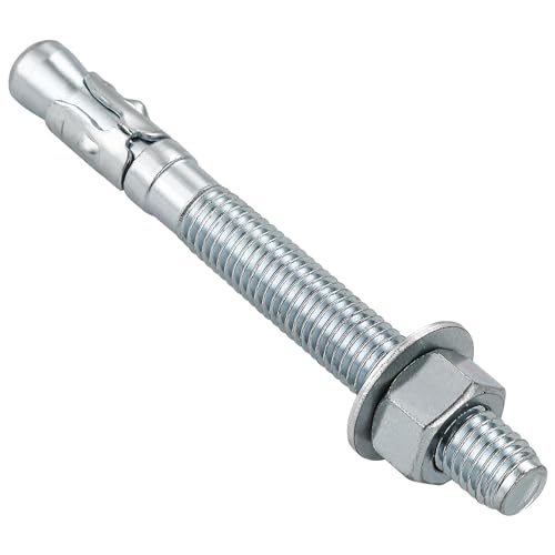 Wensilon 5/8x4-1/2 10Pcs Inch Standard Fasteners for Heavy-Duty Zinc Wedge Anchors for Cement and Concrete - size: 5/8x4-1/2"