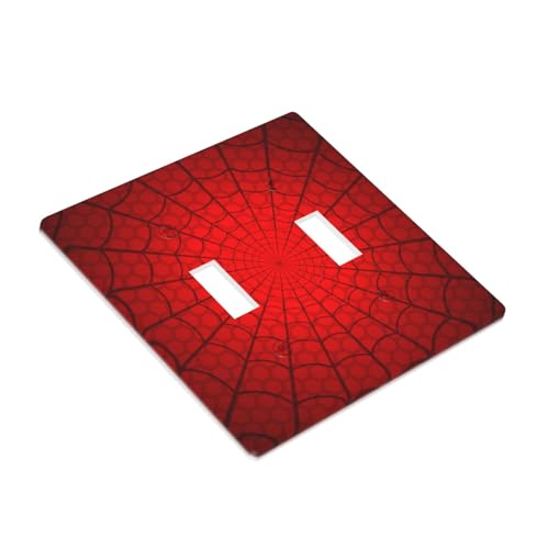 Spider Web Double Toggle Light Switch Cover Plate | Fits standard 2-gang toggle and rocker switches, Durable polycarbonate thermoplastic with fade-resistant printed finish - color: Spider Web, size: Double Toggle