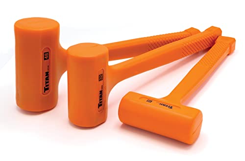 Titan 63143 3-Piece Dead Blow Hammer Set, Includes 1lb, 2lb & 3lb with Non-slip Diamond Textured Handles, Spark & Rebound Resistant - size: 16oz + 32oz + 48oz