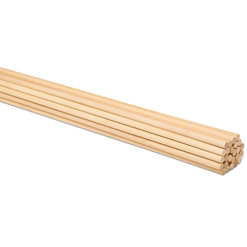 Dowel Rods Wood Sticks Wooden Dowel Rods 3/8 x 24 Inch Unfinished Hardwood Sticks for Crafts and DIYers 25 Pieces by Woodpeckers - size: 3/8" x 24" Dowels