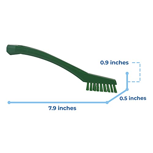 Vikan 44012 Brush,Detail,Stiff,9" x .5",PP/PBT,Green - color: Green