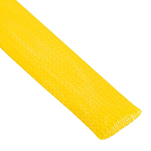 uxcell Expandable Sleeving, 1 1/4-inch 25ft Cable Sleeve, Yellow - color: Yellow, size: 1 1/4-inch x 25ft