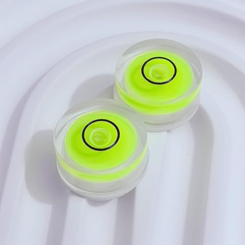 5Pcs Small Circular Bubble Levels with Double Sided Adhesive Bottom Mini Little Stick-on Bubble Spirit Level Measuring Layout Tools Levels (15x6mm) - size: 15x6mm