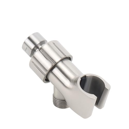 NearMoon Adjustable Shower Arm Mount- with Universal Wall Hook Bracket and Brass Pivot Ball, Shower Head Holder for Hand Held Showerheads (Brushed Nickel) - color: Brushed Nickel