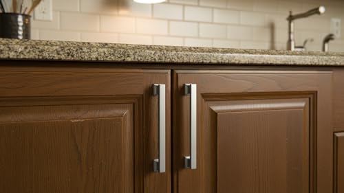 Alzassbg Brushed Satin Nickel Cabinet Pulls and Handles 10 Pack, AL3061SN - color: Brushed Satin Nickel, size: 6-1/4" Hole Center