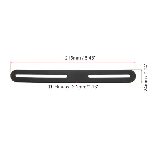 uxcell 2Pcs Adjustable Flat Mending Plate Support with Slot, 8.46 x 0.94 Inch Stainless Steel Slotted Straight Brace Brackets for Wooden Furniture, Black - size: 8.46 x 0.94 Inch