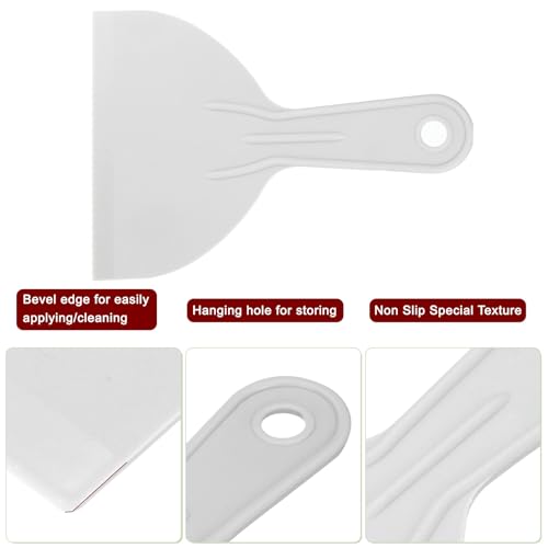 HARFINGTON 10pcs Putty Scraper 4.9" Width 1.7mm Thin Flexible Plastic Putty Knives for Taping Drywall Spreading Painting Wall Scratching Gray - size: 4.9"