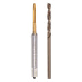 uxcell M2 x 0.4 Spiral Point Thread Tap and 1.6mm Drill Bit Set, Metric Titanium Plated Cobalt High Speed Steel Machine Screw Thread Tap Threading Tool - size: M2 x 0.4 + 1.6mm
