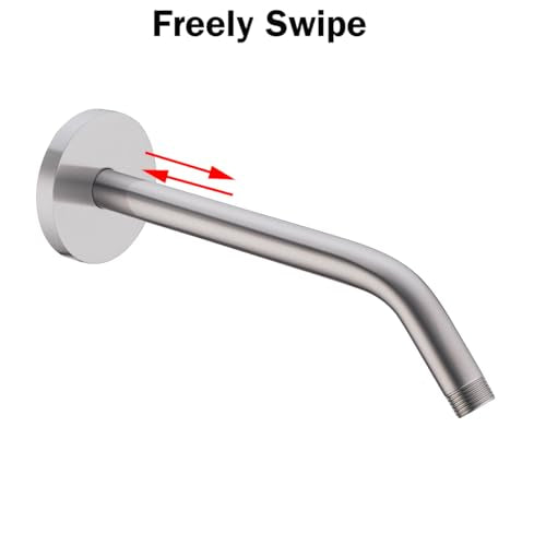 RANDOM 10 Inch 90 Degree Shower Arm with Flange Brushed Nickel Rain Shower Head Extension Arm.RD91018-10-BN - color: 10″ Brushed Nickel(Round Flange)
