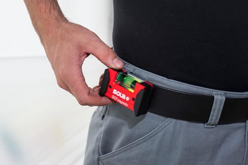 SOLA LSGOM GO! Magnetic Portable Level with Clip and 1 60% Magnified Vial, 3-Inch - size: 3-Inch, style: Magnetic, Pocket-Size