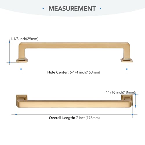 HOME EDIT Champagne Bronze Cabinet Handles Zinc Pulls 6-1/4 Inch 5 Pack - color: Champagne Bronze, size: 6-1/4 inches Hole Center