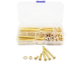 LBY 130pcs Machine Screws Assortment Kit, M5 Phillips Pan Head Bolts, 5 Sizes (with Nuts and Flat Washers), Copper (Yellow) - size: M5