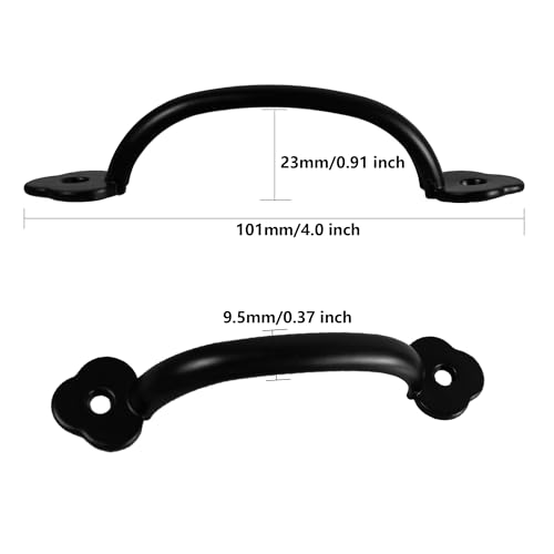 Septe Rustic Door Handles,Pull Handles for cabinets and Drawers,Black 4 Inch Length,with Screws,12Pcs - size: 4 Inch