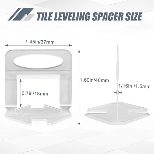 Storystore 2400pcs Tile Leveling System Clips 1/16" Tile Spacers - size: 1/16 Inch 2400 Spacers