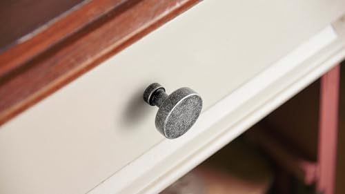 Goo-Ki 6pack Cabinet Knobs Antique Iron Drawer Knobs Zinc Alloy Kitchen Hardware - Weathered Nickel Single Hole/Screw Bar Cabinet Pulls Drawer Handles - color: Weathered Nickel, size: 1.2 Inches