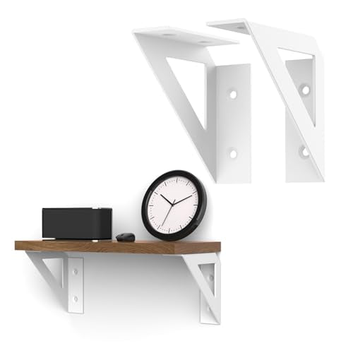 SOGAL White Shelf Brackets 4 Inch Small Floating Shelf Bracket 4 Pack - size: 4x4inch-white