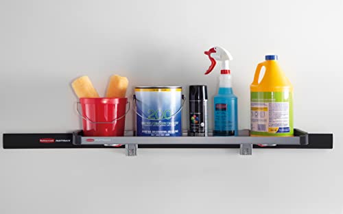 Rubbermaid FastTrack Rail Large Shelf Organization System, Holds up to 50 Pounds, Ideal for Cleaning Products/Garden Supplies/Laundry Products - style: Large Shelf