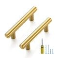 Ravinte Brushed Gold Cabinet Handles,Round T Pulls,2-1/2 Inch,30 Pack - color: Brushed Gold, size: 2-1/2 Inch Hole Center