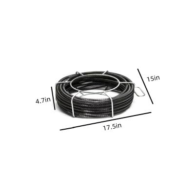drainage cleaning cable, sewer drainage snake, pipe tool, hollow cable, drainage spiral cable, segmented quick operation (100Feet x 5/8 Inch)