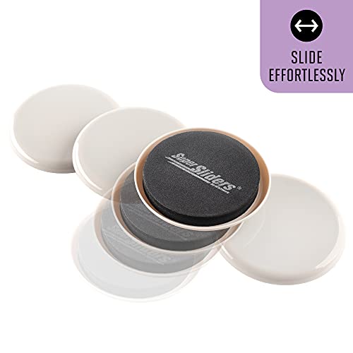 Super Sliders 3 1/2" Round Reusable Furniture Sliders for Carpet Easily Move Medium to Large Sized Items Across Carpet, 4 Pack Beige - color: Beige, size: 4 Count (Pack of 1)