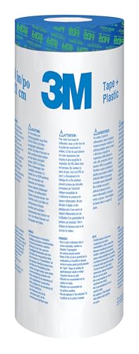 ScotchBlue Pre-Taped Painter's Plastic with Dispenser, Unfolds to 48 inches by 30 Yards,PTD2093EL-48 (Pack of 6) - size: 48" Width (Pack of 6), style: With Dispenser