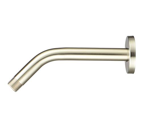 Purelux Shower Arm 8 Inches Universal Replacement Made of Stainless Steel, Brushed Nickel Finish Flange Included - color: Brushed Nickel, size: 8 Inches