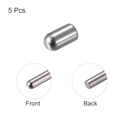 uxcell 6x8mm Dowel Pins, 5pcs 304 Stainless Steel Round Head Flat Chamfered End Dowel Pin Bunk Bed Pins Shelf Pegs Support Shelves Fasten Elements - size: 6x8mm