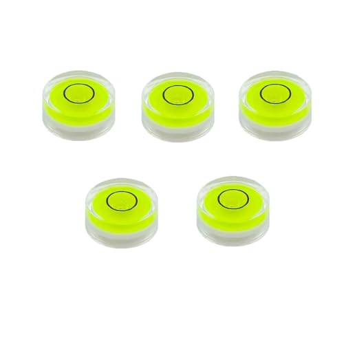 5Pcs Small Circular Bubble Levels with Double Sided Adhesive Bottom Mini Little Stick-on Bubble Spirit Level Measuring Layout Tools Levels (15x6mm) - size: 15x6mm