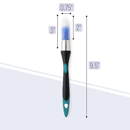 Bates- Trim Brush, 0.75 Inch, Edge Painting Tool, Trim Paint Brushes, Trimmer Edger, Trim Brush - color: Cyan-black, size: 0.75 inch, 1 Pack