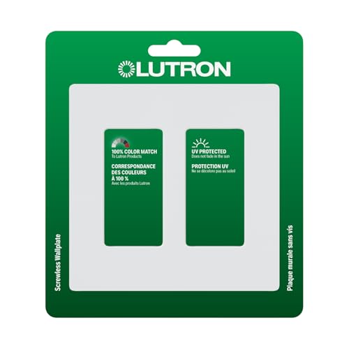 Lutron Claro Light Switch Cover Plate, 2 Gang Wallplate, Gloss - color: White, size: 1 Pack