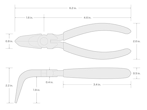 TEKTON 6 Inch 70-Degree Bent Smooth Jaw Long Nose Pliers | PGF15406 - color: Smooth Jaw, size: 6 Inch 70-Degree Bent