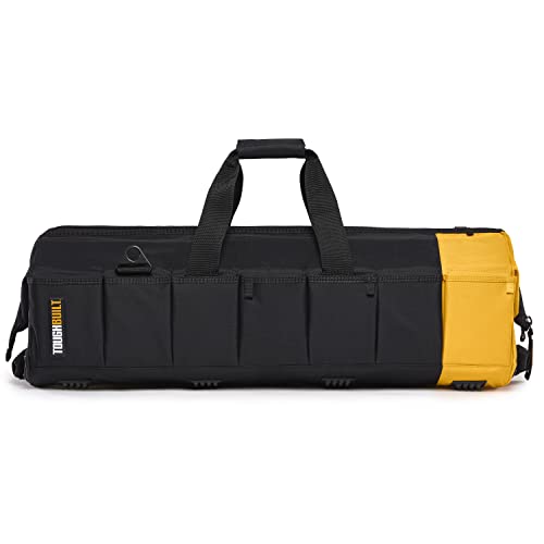 ToughBuilt – Massive Mouth Tool Bag, Heavy-Duty Fabric Wide-Mouth Bag with Rigid Frame, Waterproof Hard Base & Reinforced Handles - size: 26"