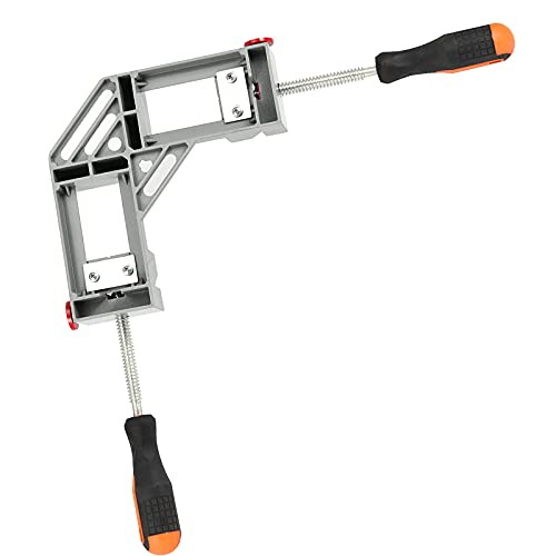 HOIGON 2 Pack Double Handle Corner Clamp, 90 Degree Right Angle Corner Clamp with Adjustable Swing Jaw Aluminum Alloy for Woodworking, Welding, Framing - size: 2 PCS