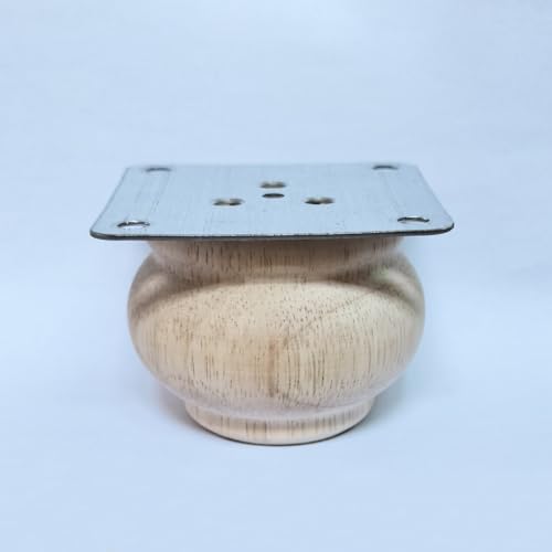 2 Inch Wooden Furniture Legs Unfinished Wood Bun feet, Wood Sofa Replacement Legs for Armchair Cabinet Chair Dresser Home DIY Projects Set of 4 (2 Inch) - size: 2 Inch