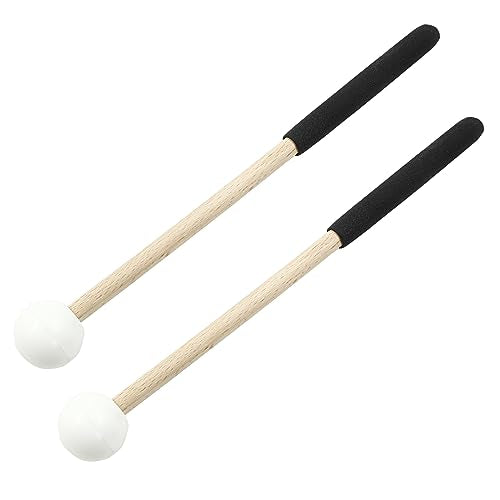 Bonsicoky 8 Inch Percussion Mallets, White - color: White