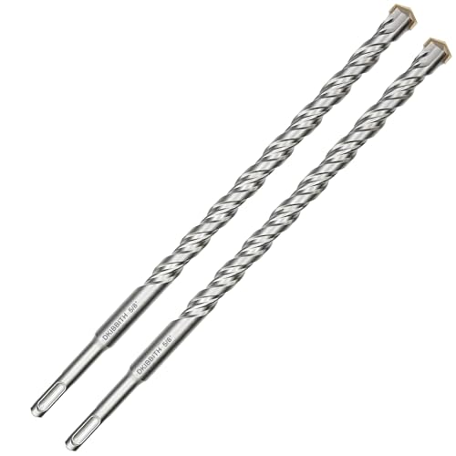 2-Pack SDS Plus Masonry Drill Bits 5/8 Inch x 12 Inch Long Rotary Hammer Drill Bits Carbide Tipped for Concrete Brick Cement Stone Block. - size: 2 Pcs 5/8", style: 12"