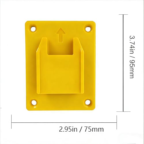 5 Piece Tool Holder 5pc Battery Holder for Dewalt 20V 60V, Wall Mount Cordless Drill Organizer Storage Shelf with Screws