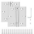 Self Closing Door Hinge, 3 inches,Auto Closing Spring Hinge with Adjustable Tension, Thickened 304 Stainless Steel Heavy Duty Door Hinges 3 inches,with Mounting Screwdriver Hardware,2 Pack - color: Silver