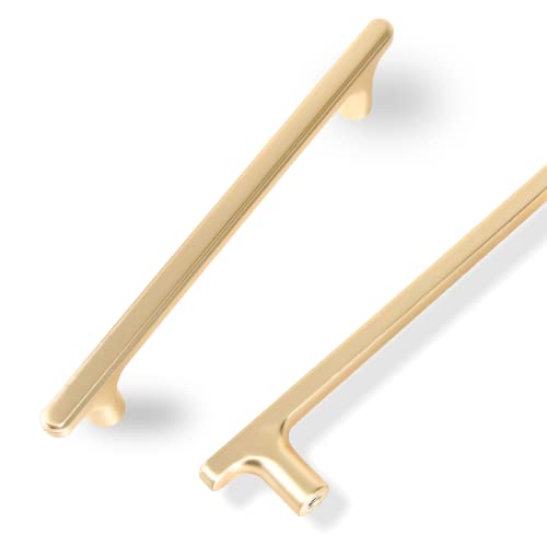 COTYKILEY 10 Pack 5 Inch(128mm) Brushed Brass Cabinet Handles Gold Kitchen Cabinet Pulls Kitchen Cabinet Hardware - color: Brushed Brass, size: 5" Hole Center（128MM）