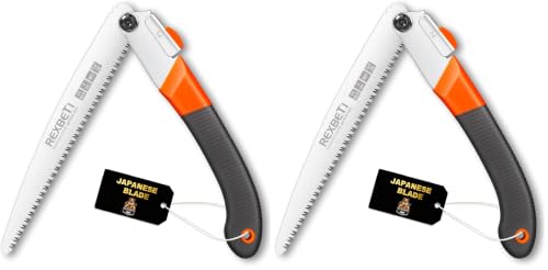 REXBETI Folding Saw, Heavy Duty 11 Inch Extra Long Blade Hand Saws for Wood Camping, Dry Wood Pruning Saws With Hard Teeth, Quality SK-5 Steel, Gifts for men (Pack of 2) - size: 11 Inch (Pack of 2)